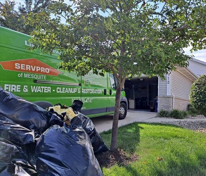 Servpro van parked in front of an Illinois home.